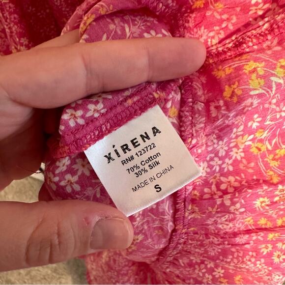 Xirena Pink Floral Cotton Silk Maxi Dress Small - Picture 9 of 12
